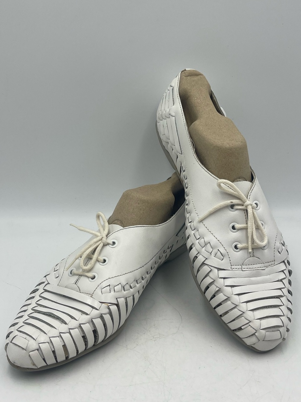 Vintage Cobbie Cuddlers Woven Leather Huarache Lace-Up Shoes Made In Brazil (9W)